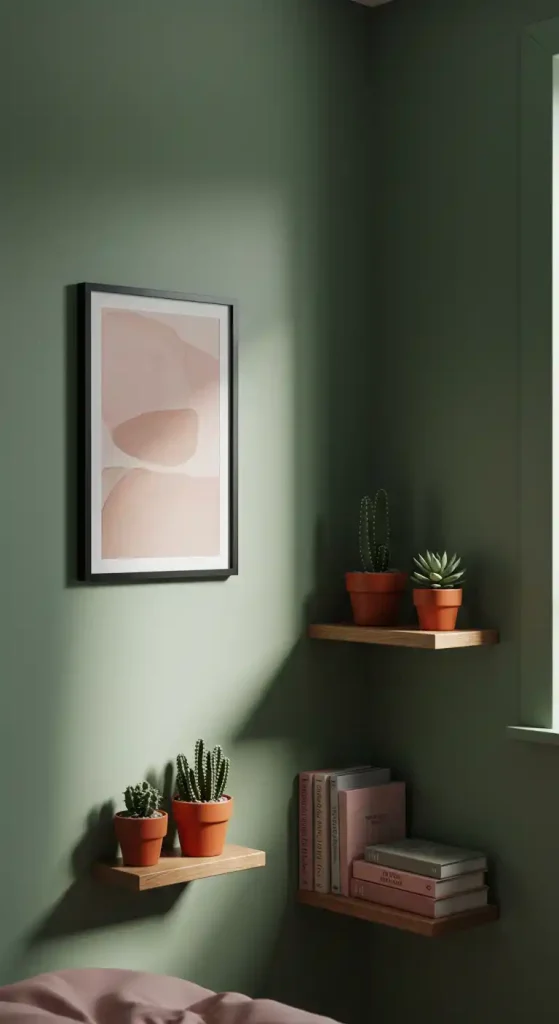 1. Create an Accent Wall with Sage Green and Pink