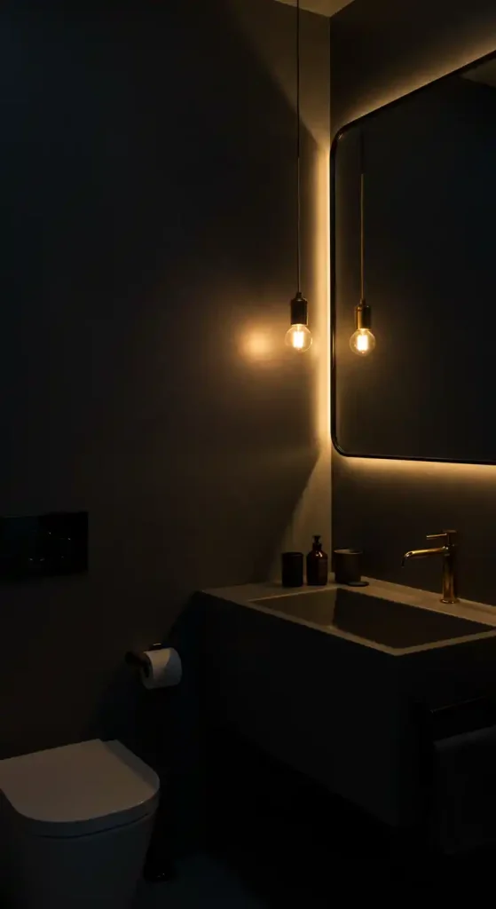 1. Dark Walls Paired with Metallic Accents