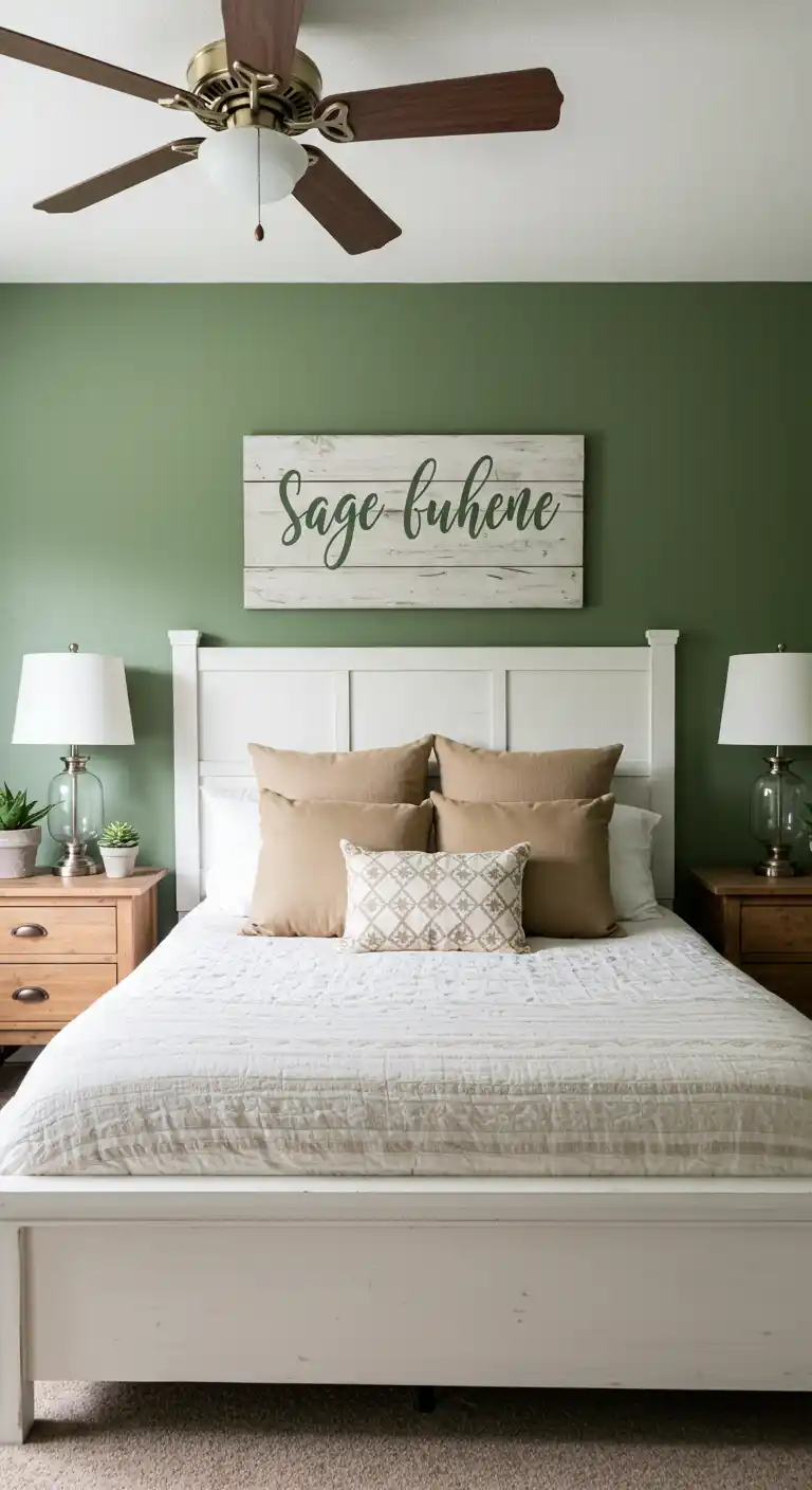 Sage Green Farmhouse Bedroom Ideas