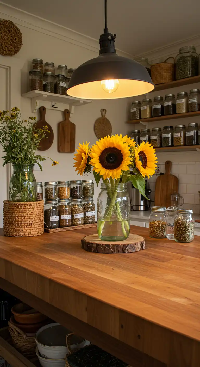 14. Brighten the Countertops with Fresh Florals