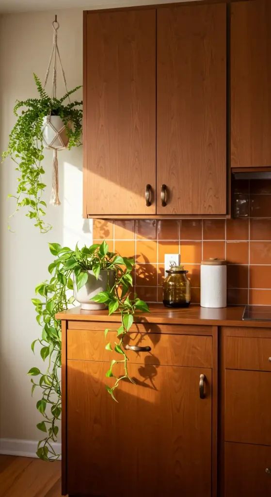 15. Mix Natural Greenery with Retro Accents
