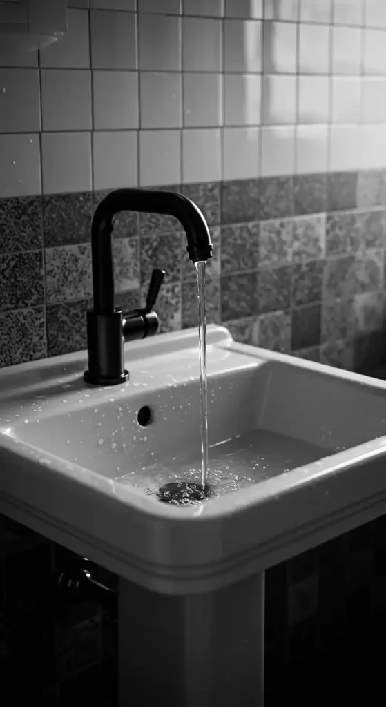 3. Sleek Black Fixtures