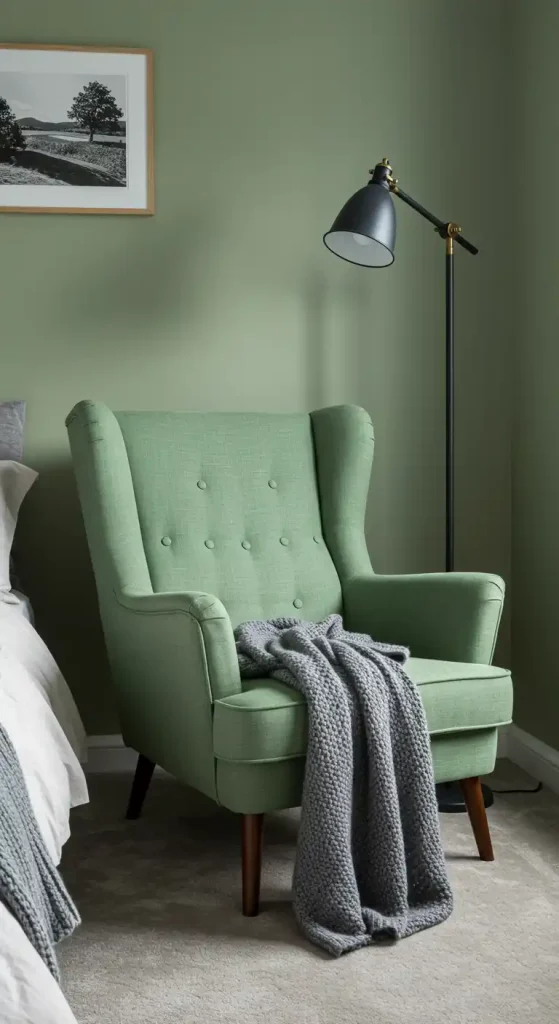 4. Add an Accent Chair in Sage Green
