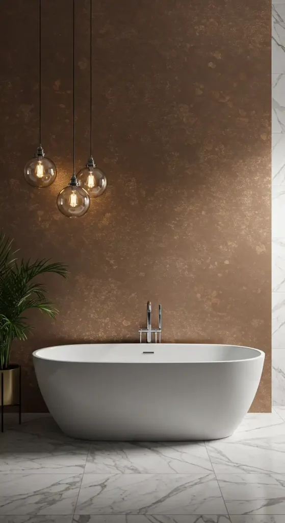 5. Metallic Wallpaper for a Touch of Glam