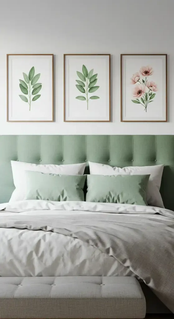 6. Pink and Sage Green Artwork
