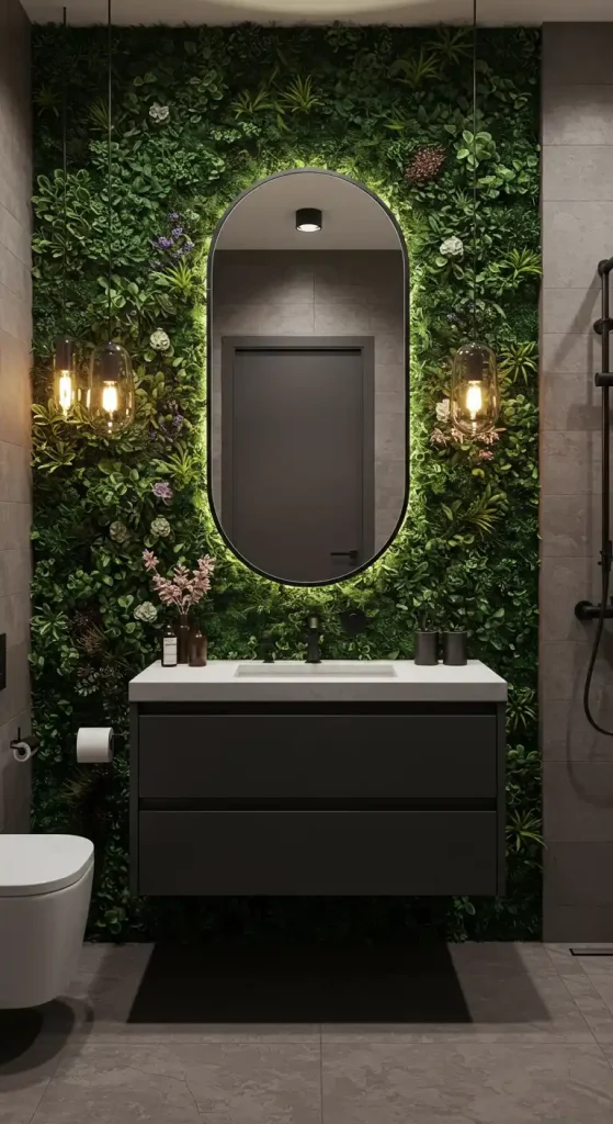 6. Use Decorative Bathroom Wallpaper
