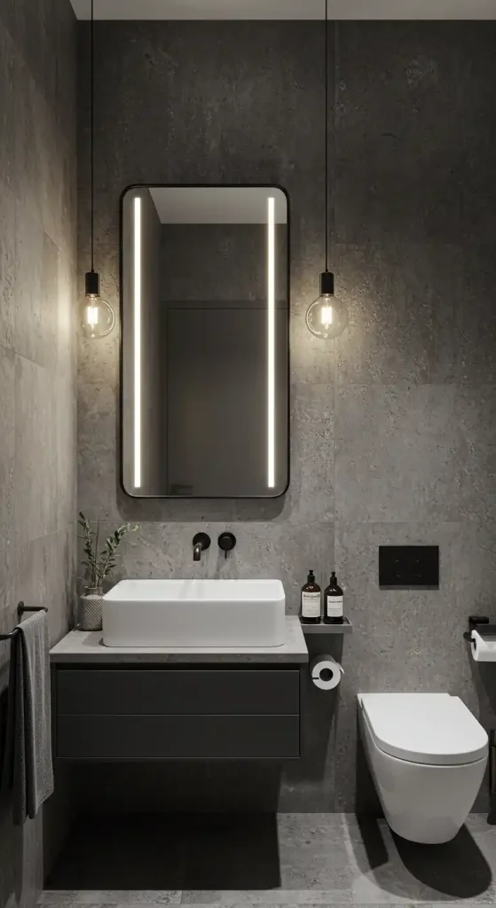 7. Industrial Cool with Concrete Textures
