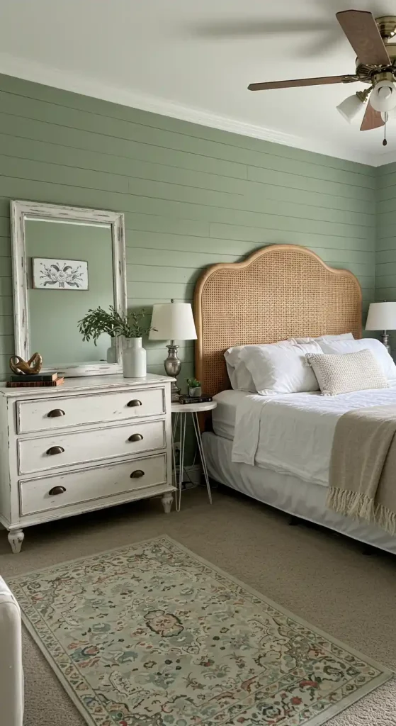 8. DIY Shiplap Walls in Sage Green