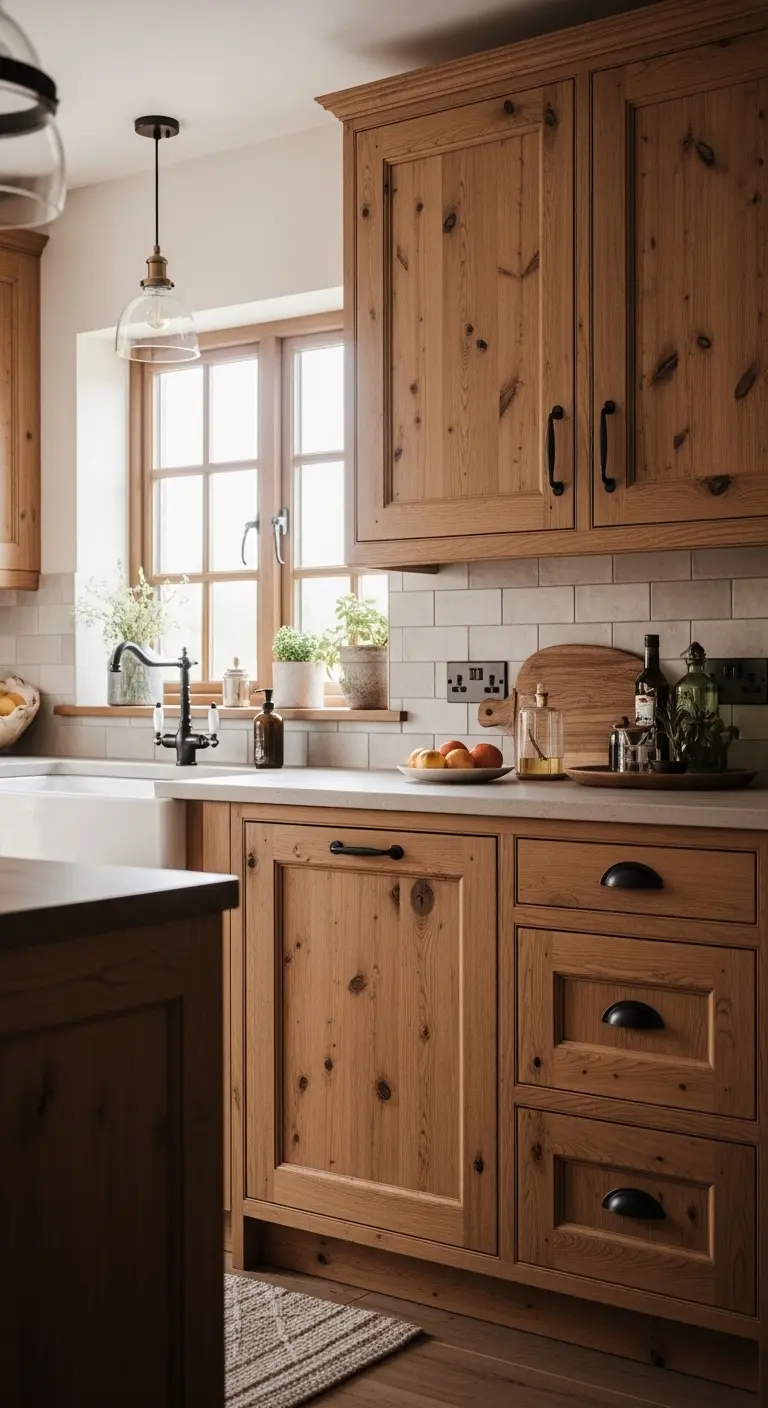 Opt for Rustic Wood Cabinets