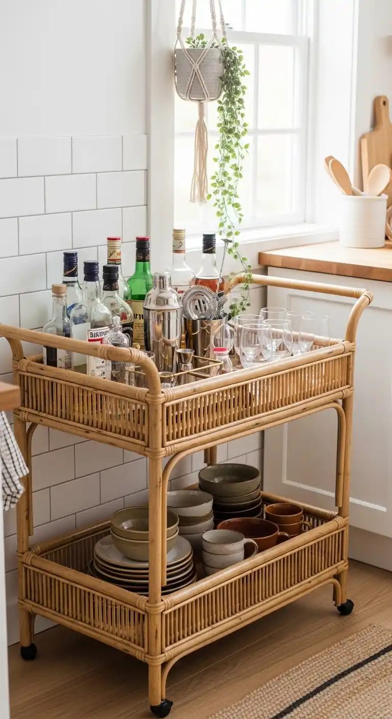 Portable Boho Bar Cart