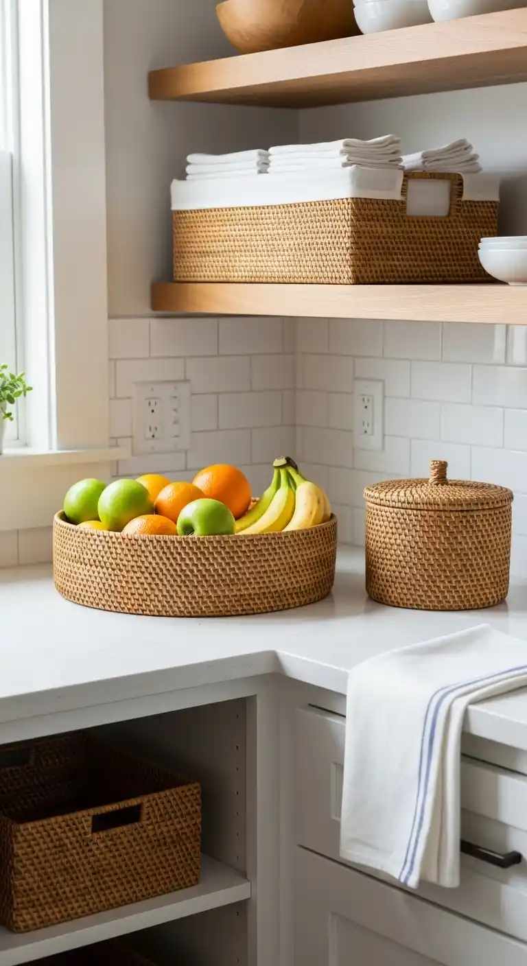 Rattan and Wicker Storage Baskets