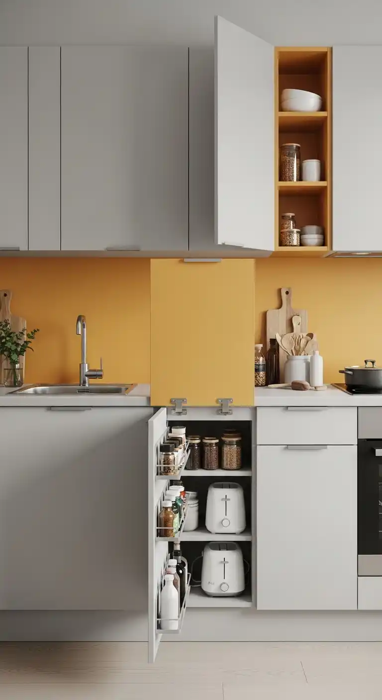 12. Palette-Paired Petite Kitchen With Hidden Hatch Storage