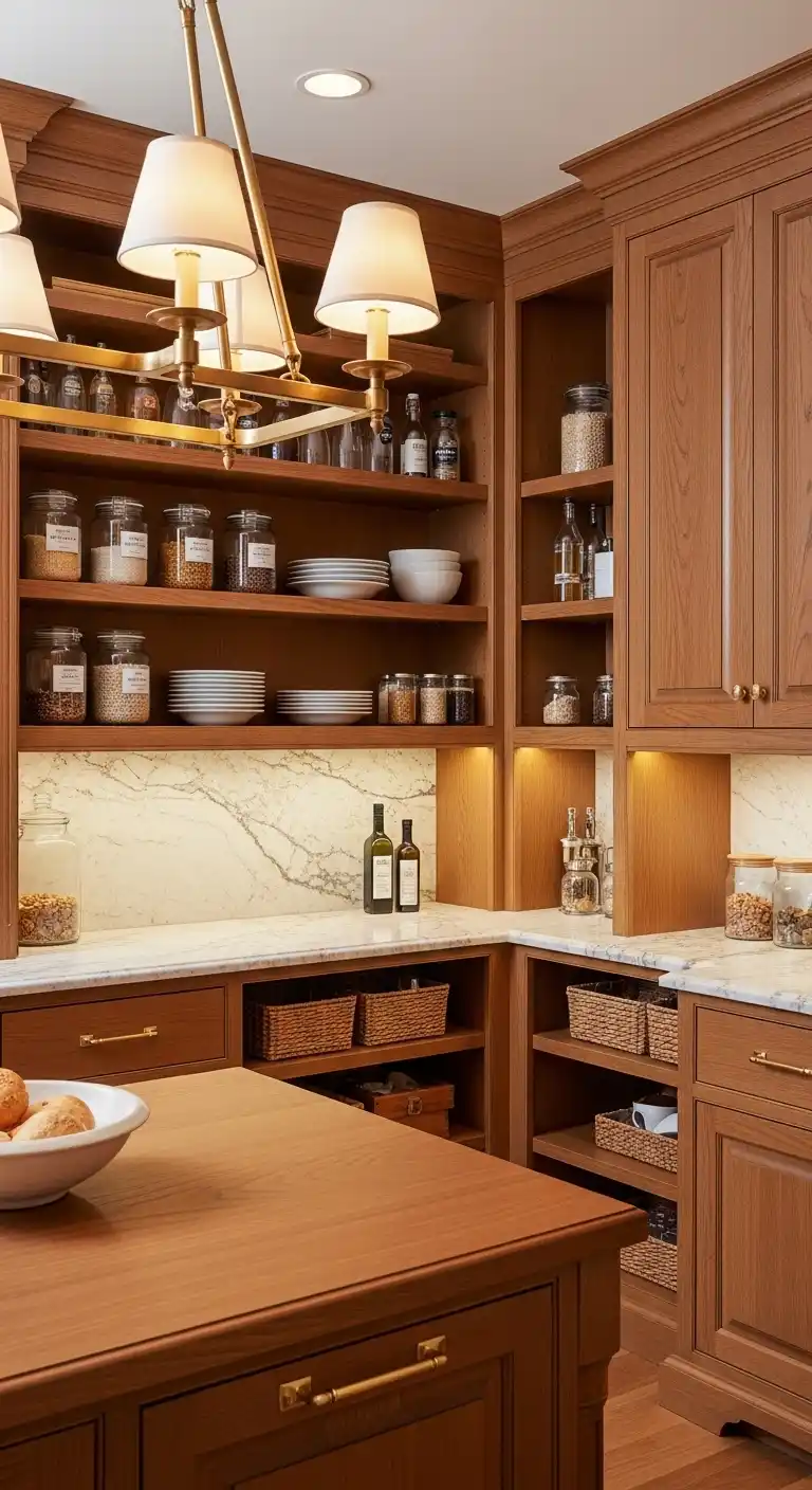 4. Country Club Pantry With Statement Lighting