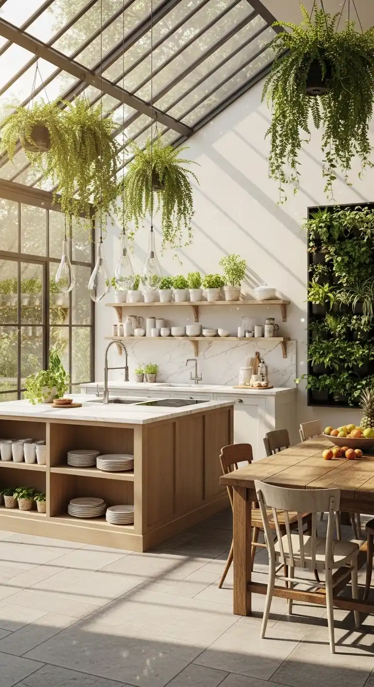 5. Greenhouse-Glow Kitchen With Verdant Accents