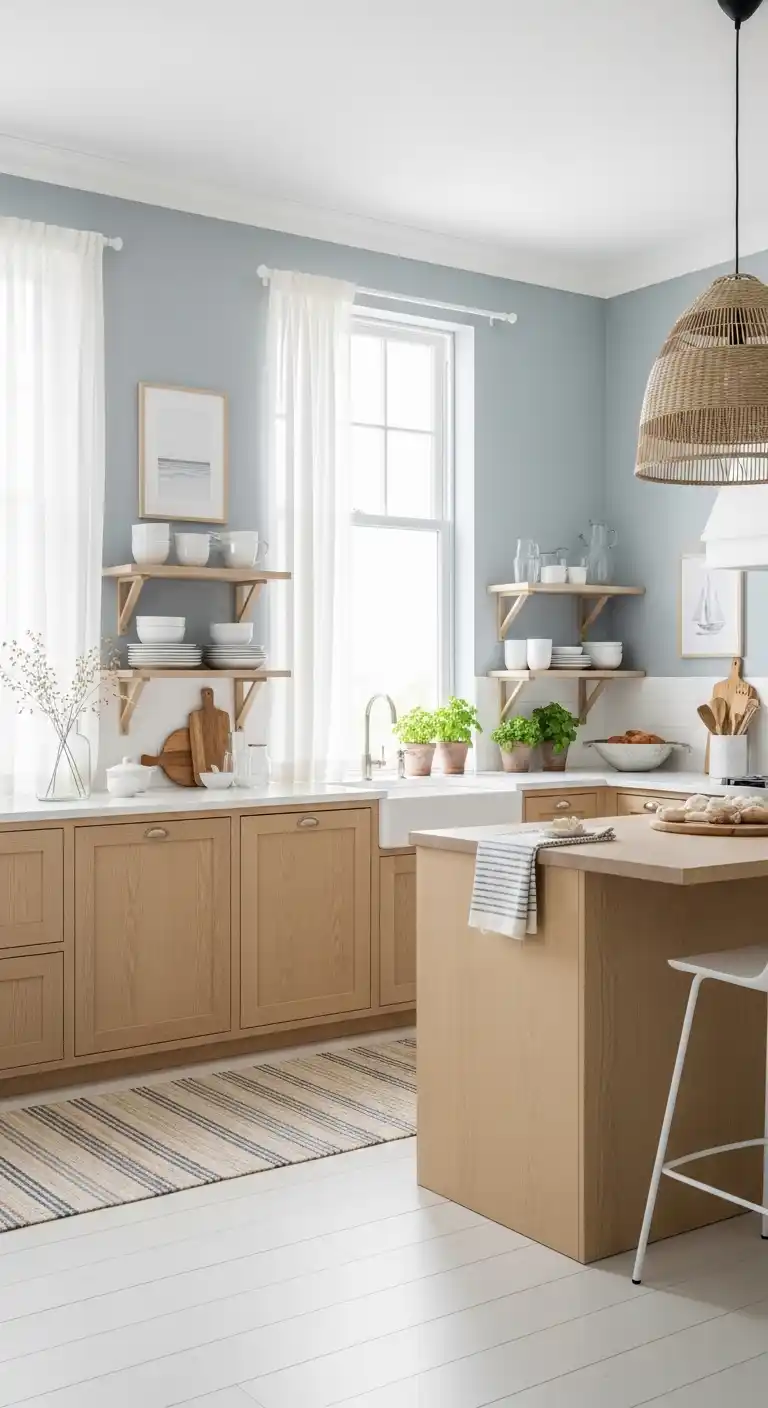 7. Scandinavian-Coastal Calm Kitchen
