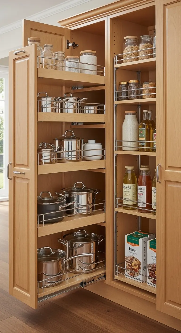 Add Interior Pull Out Shelves in a Cabinets Makeover