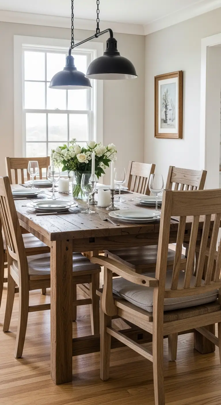 Add a Rustic Dining Table as the Focal Point
