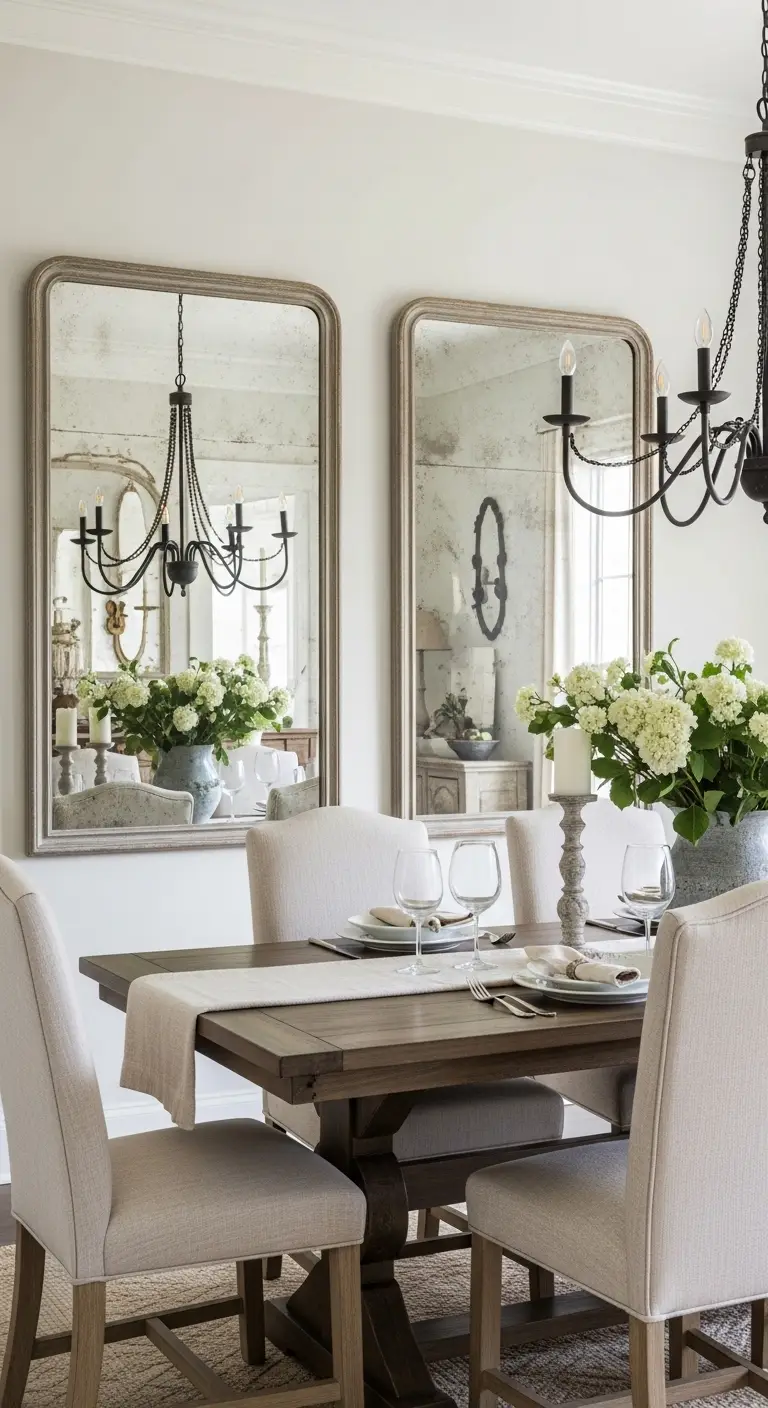 Antique Mirrors to Expand Visual Space