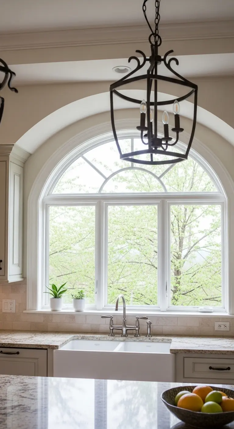Arched Kitchen Sink Window For Elegant Architectural Style