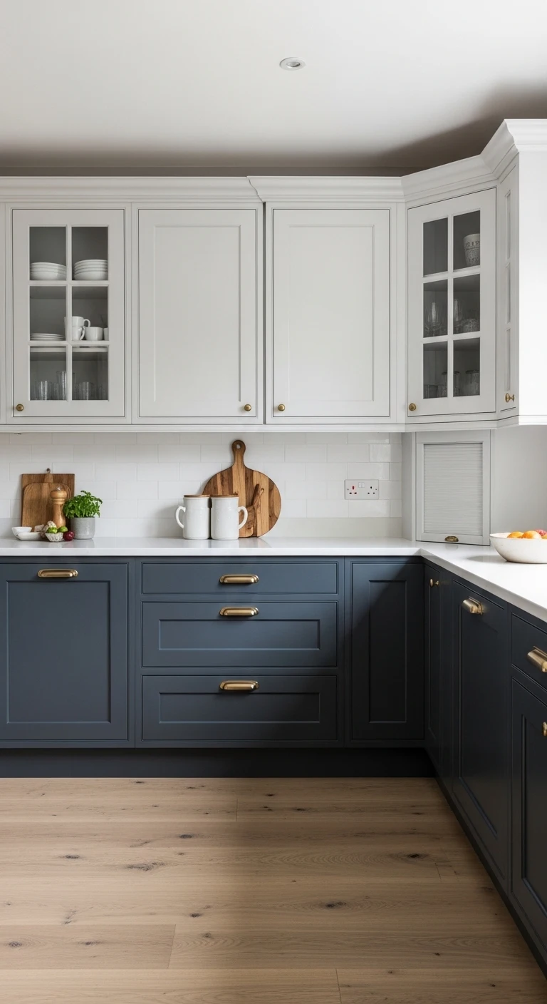 Balanced Contrast Using Two-Tone Painted Kitchen Cabinets