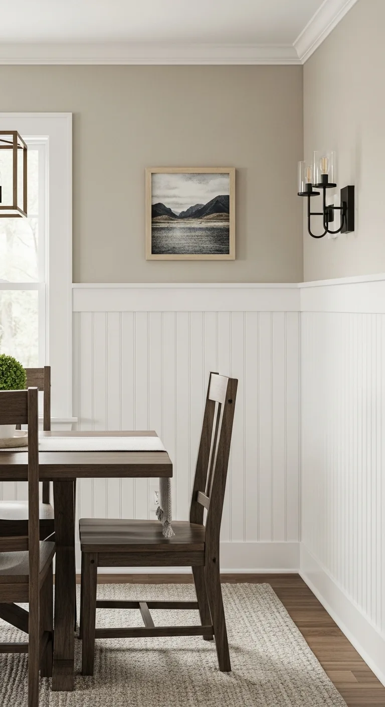 Beadboard Wainscoting Dining Room Warm and Cozy Appeal