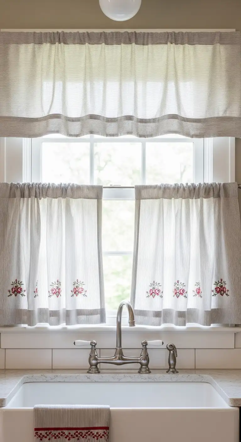 Café Curtains for Classic Kitchen Curtain Ideas Above Sink