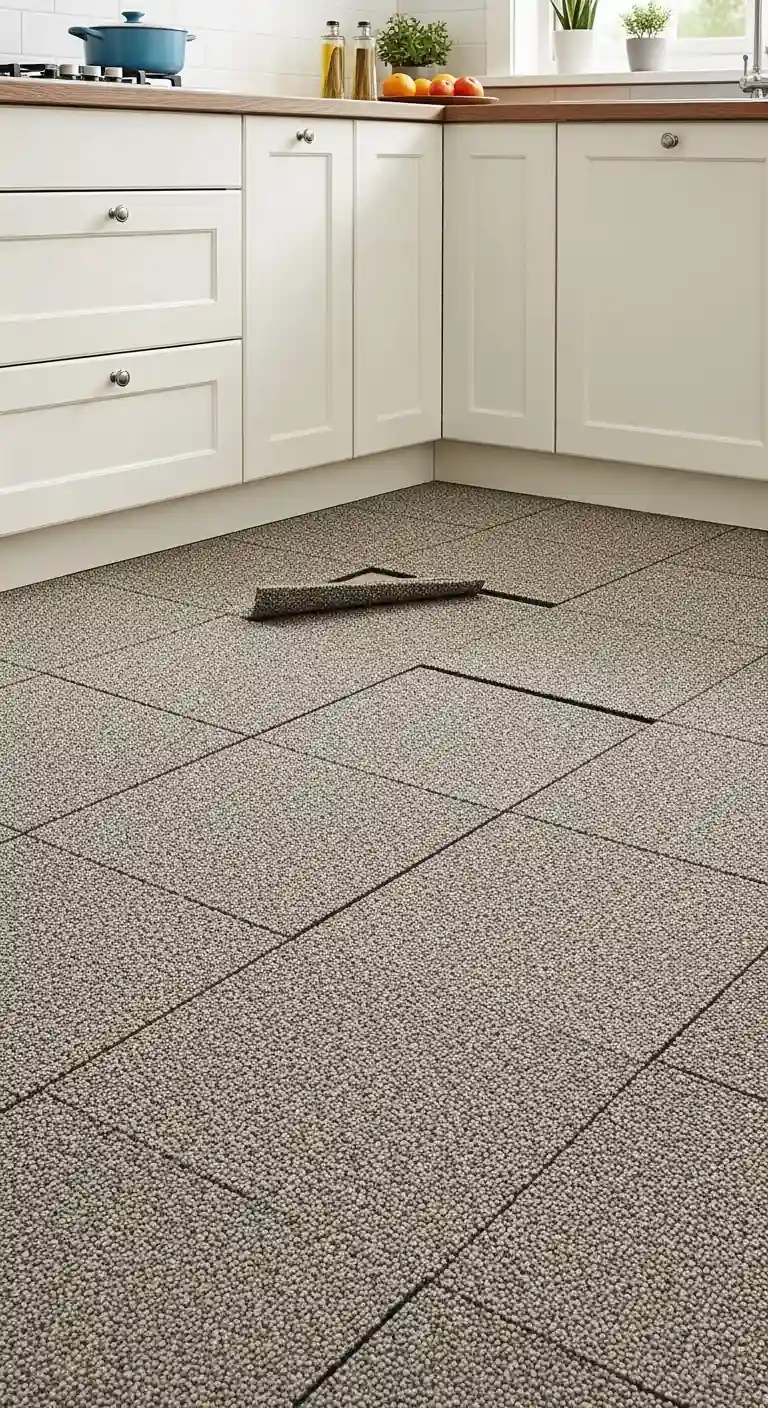 Carpet Tiles for Soft Cheap Kitchen Flooring Solutions