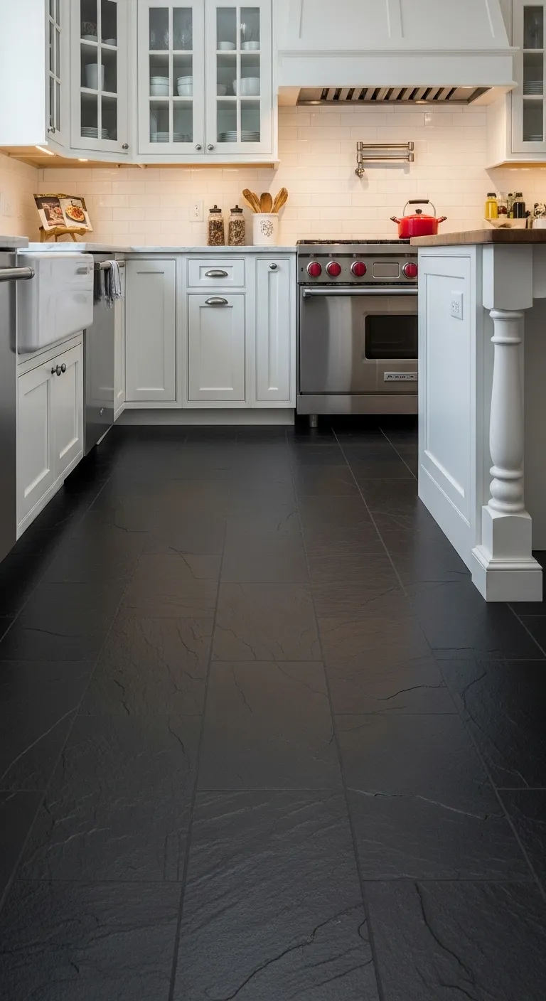Charcoal Slate Gray Floors for Bold Contrast