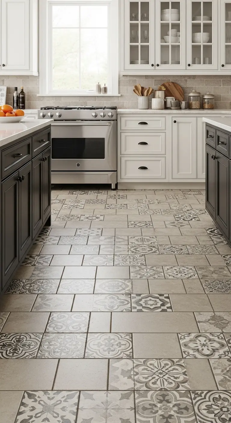 Classic Ceramic Kitchen Tile Flooring for Timeless Appeal