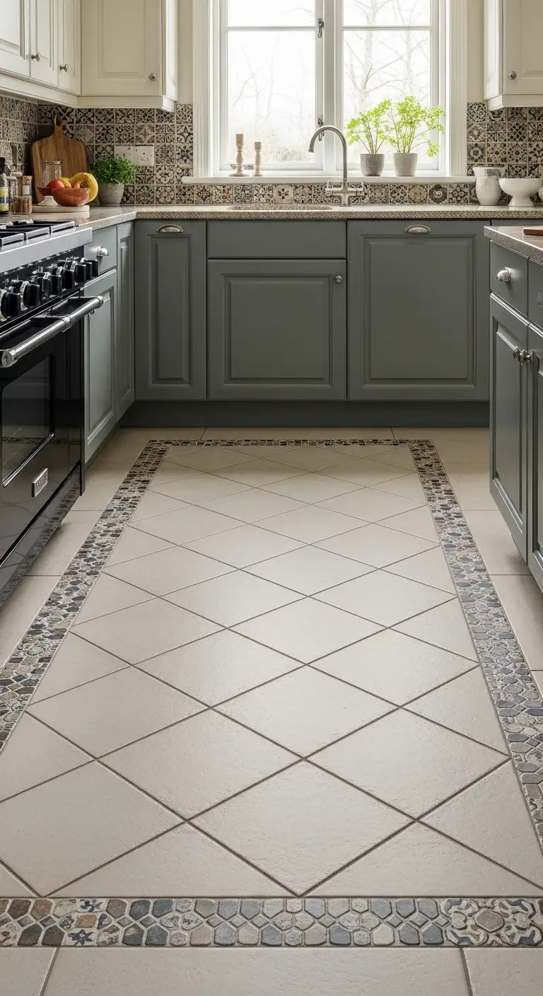 Classic Ceramic Tile Kitchen Flooring for Timeless Appeal