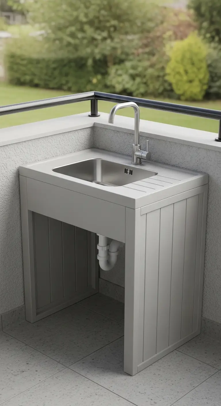 Compact Outdoor Kitchen Sink for Small Patio Spaces