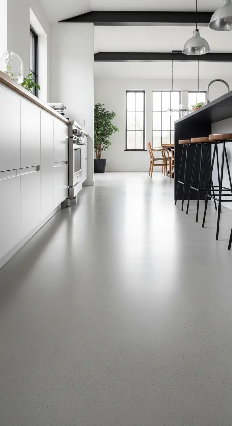 Concrete Finish with White Coating for Industrial Style