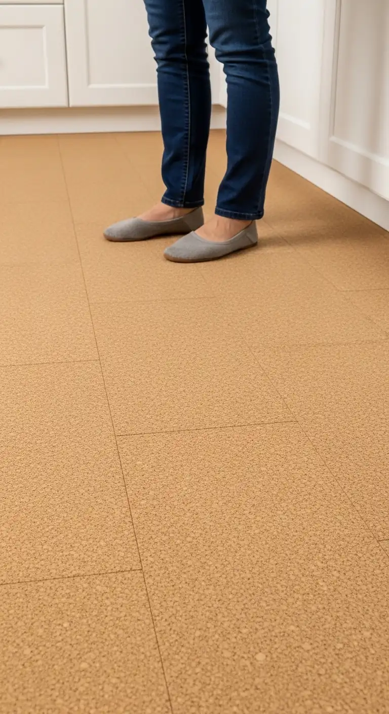 Cork Small Kitchen Flooring for Added Comfort