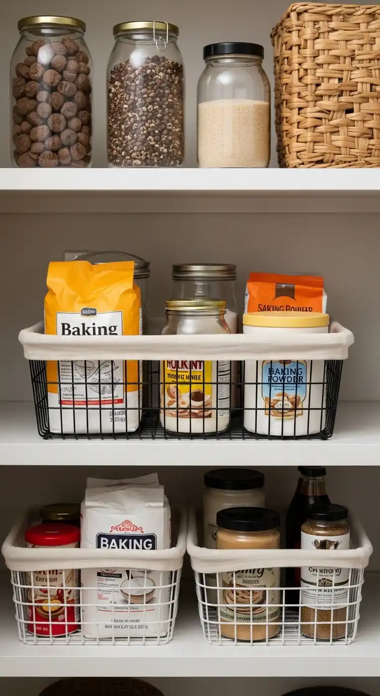 Create a Dedicated Baking Basket for Pantry Baskets Organization