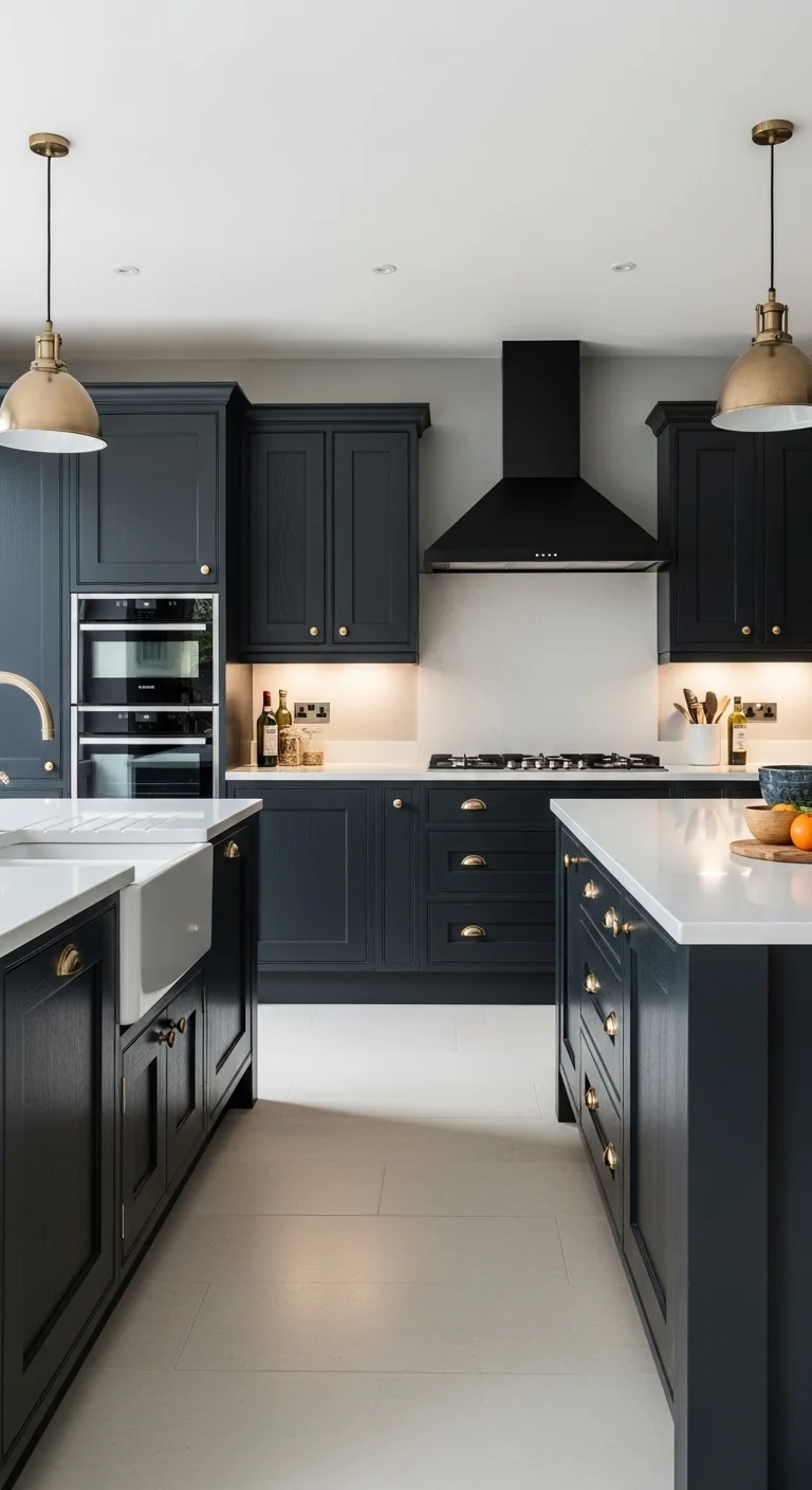 Dark Colored Modern Kitchen Cabinets for Dramatic Style