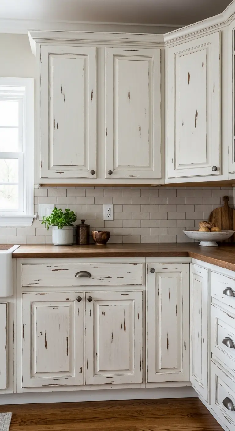Distress Wood Surfaces for a Rustic Cabinet Makeover
