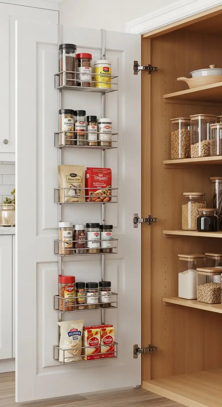 Door-Mounted Storage Solutions for Extra Pantry Space