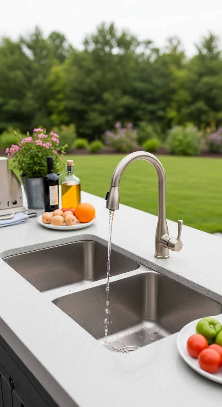 Double Bowl Outdoor Kitchen Sink for Multitasking Efficiency