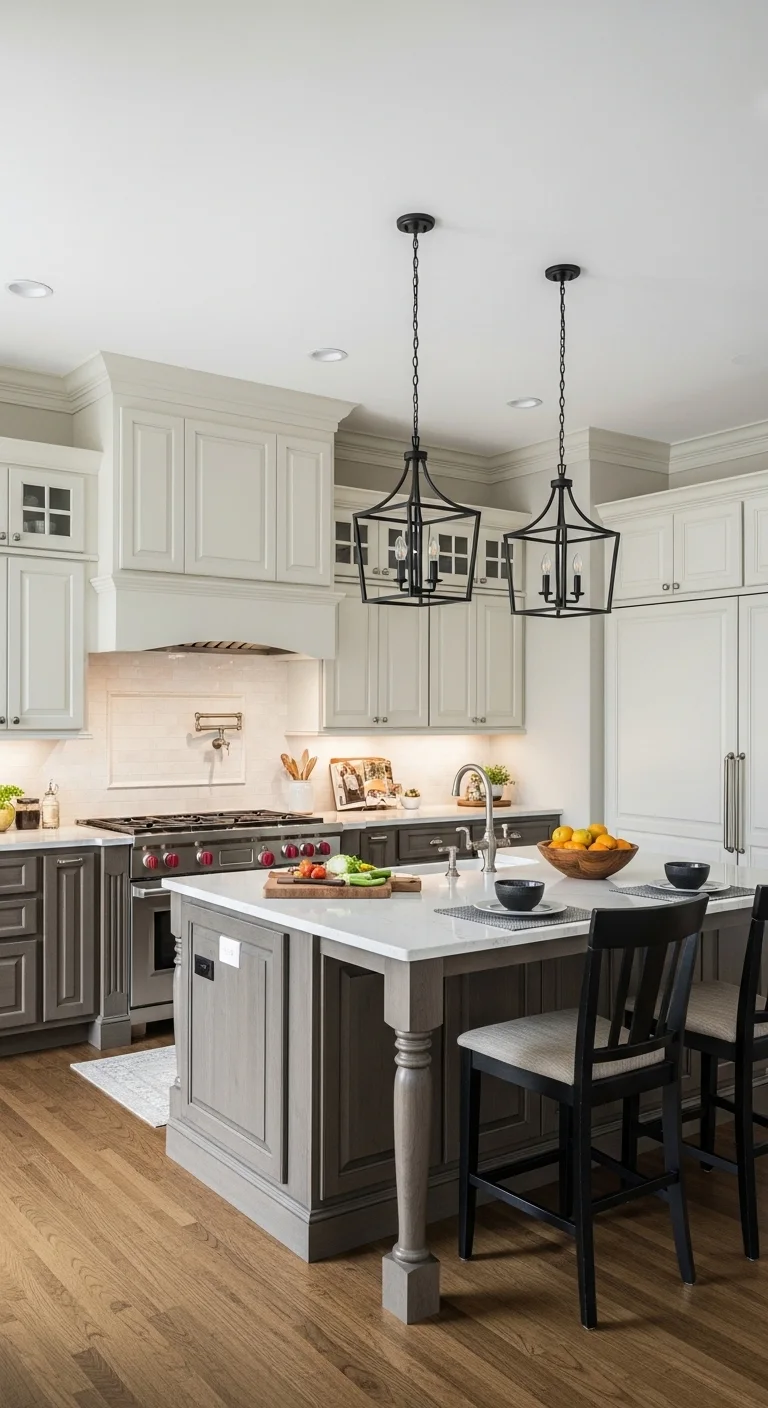 Double-Tier Luxury Kitchen Island for Multi-Level Function