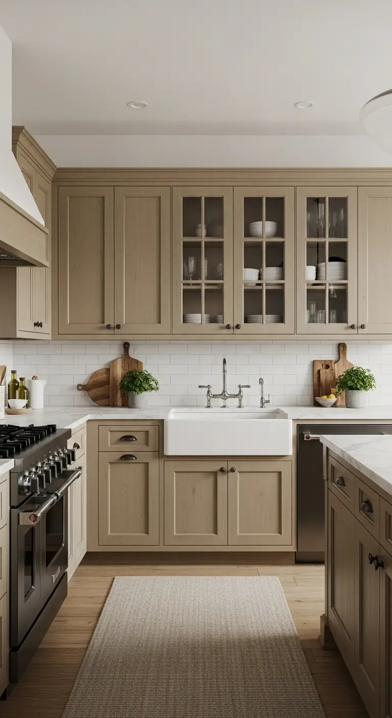 Earth-Inspired Painted Kitchen Cabinets for Warm Natural Balance