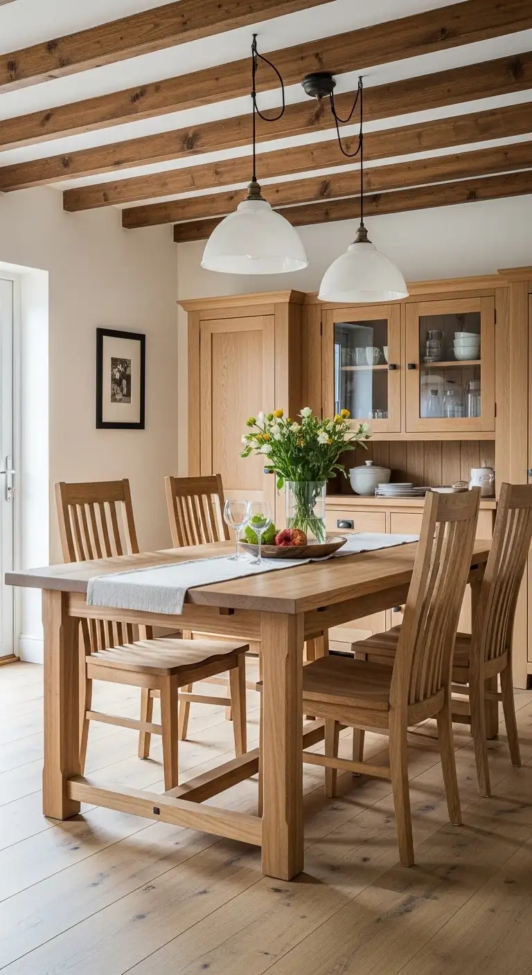 Embrace Natural Wood Elements in Your Cottage Dining Room