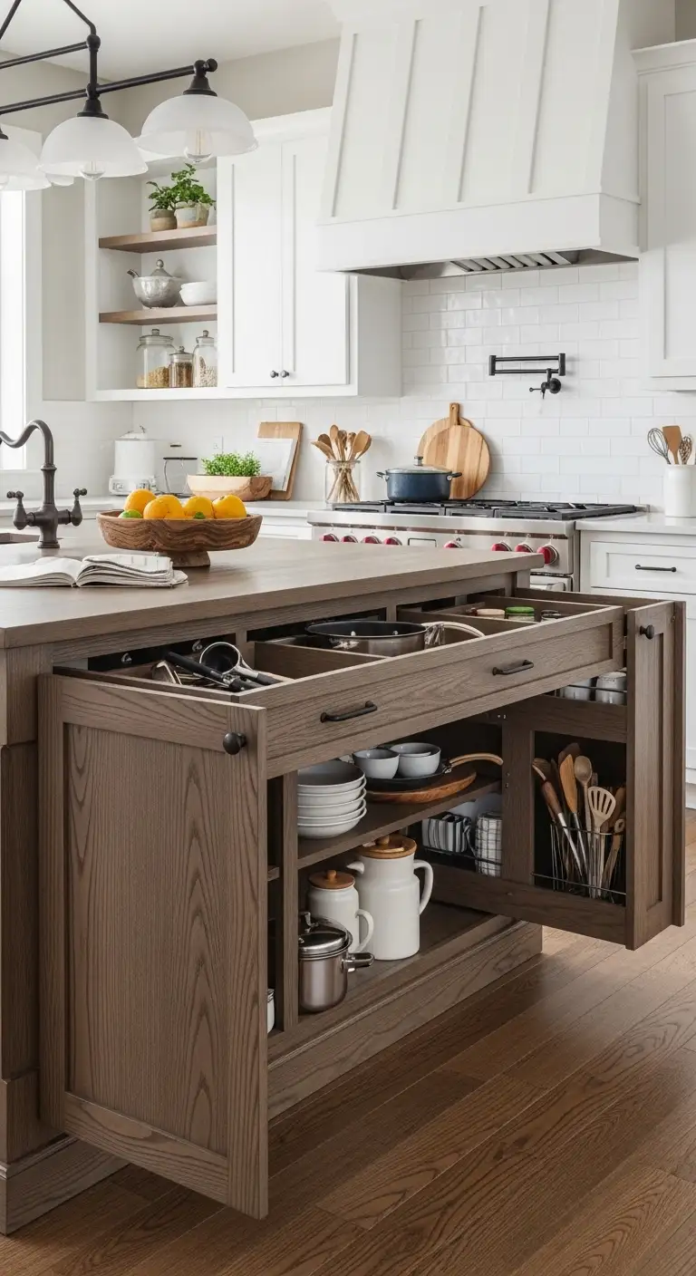 Farmhouse Kitchen Island Storage Solutions