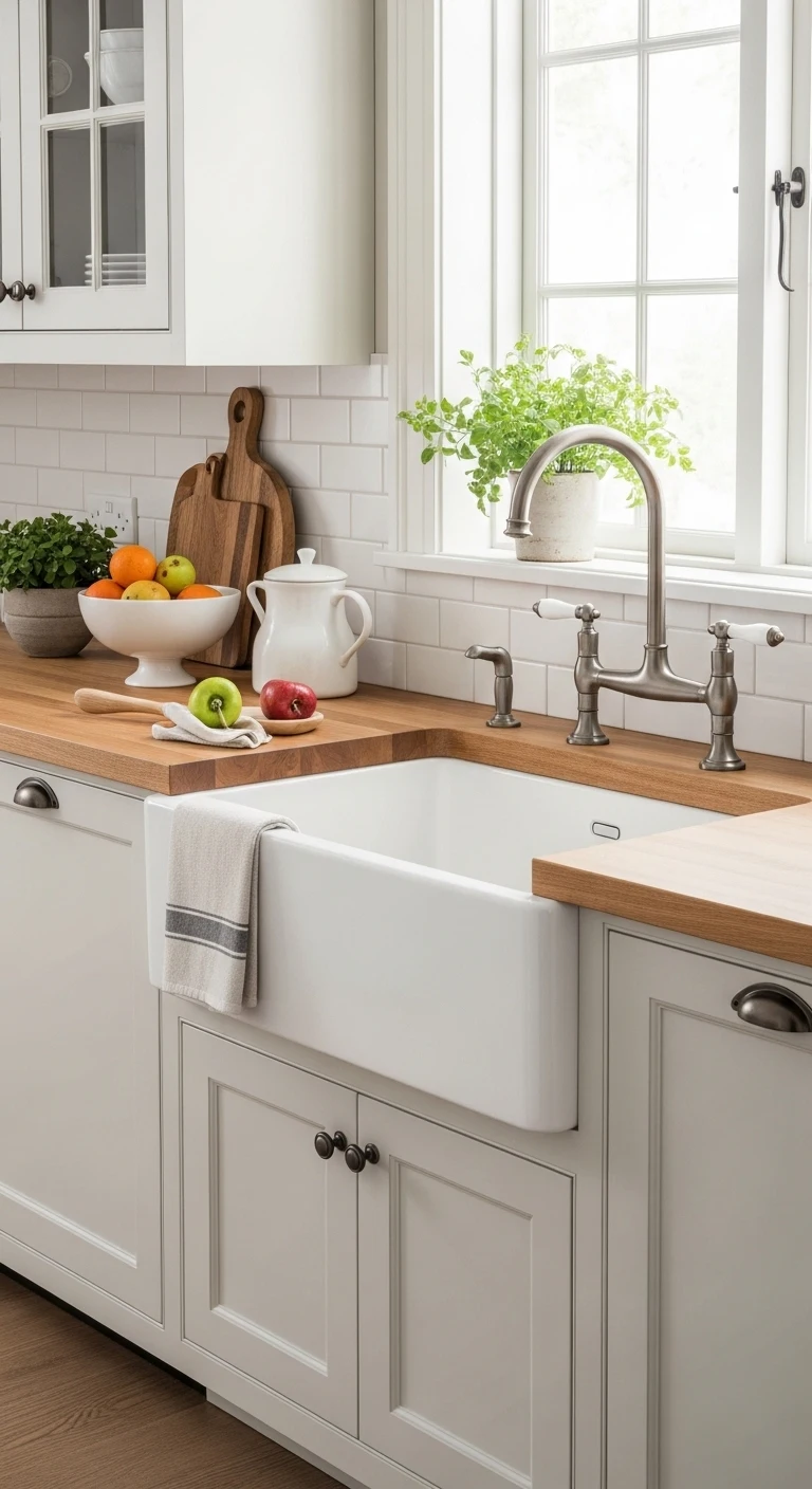 Farmhouse Kitchen Sink Design Ideas with Rustic Appeal