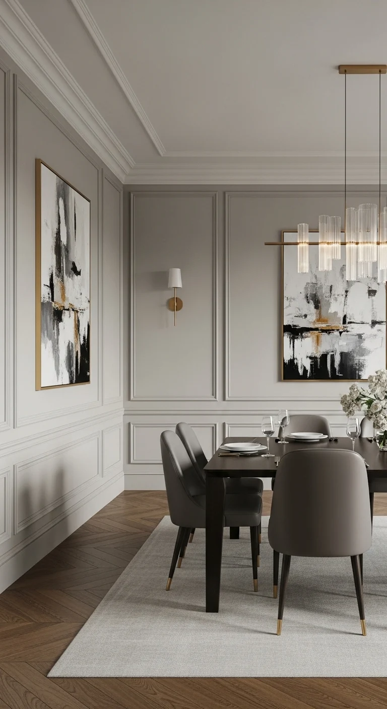 Floor-to-Ceiling Wainscoting Dining Room Dramatic Impact