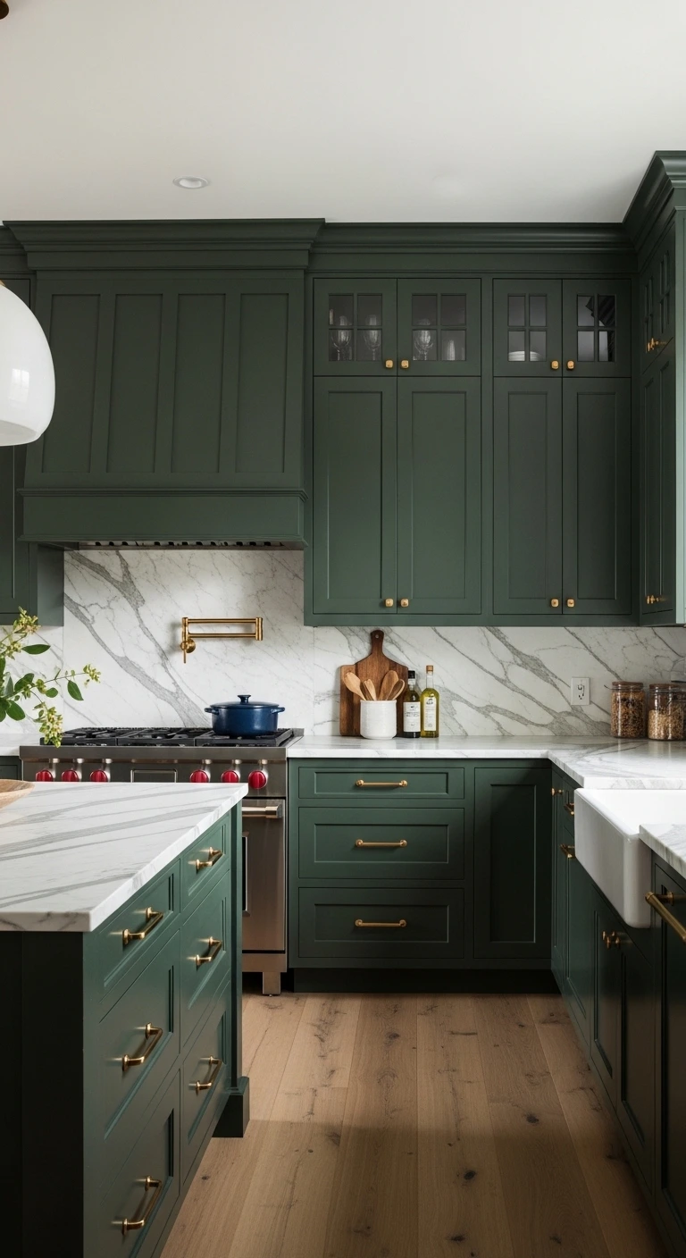 Forest Green Kitchen Cabinets Color Ideas for Rich Natural Elegance