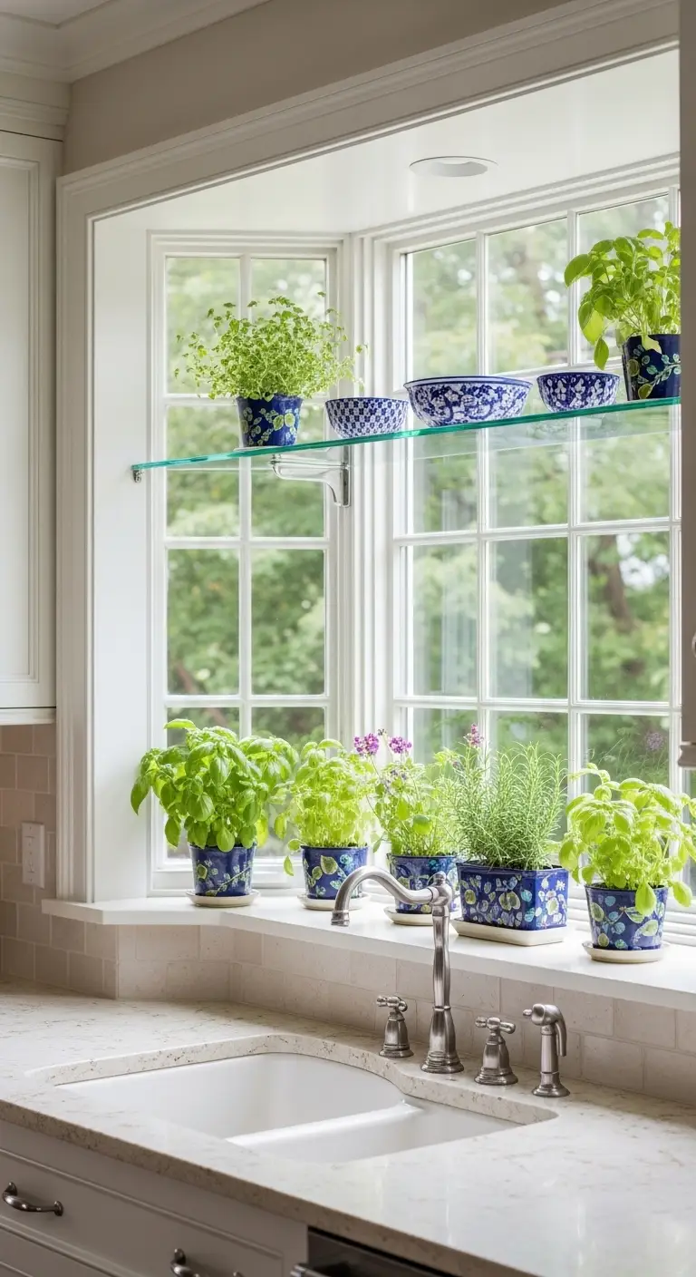Garden Kitchen Sink Window For Fresh Herbs Indoors