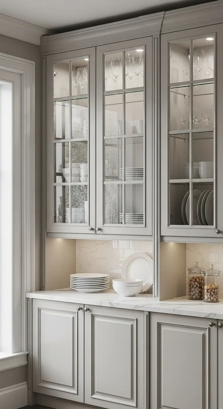 Glass Front Kitchen Cabinets for Elegant Display