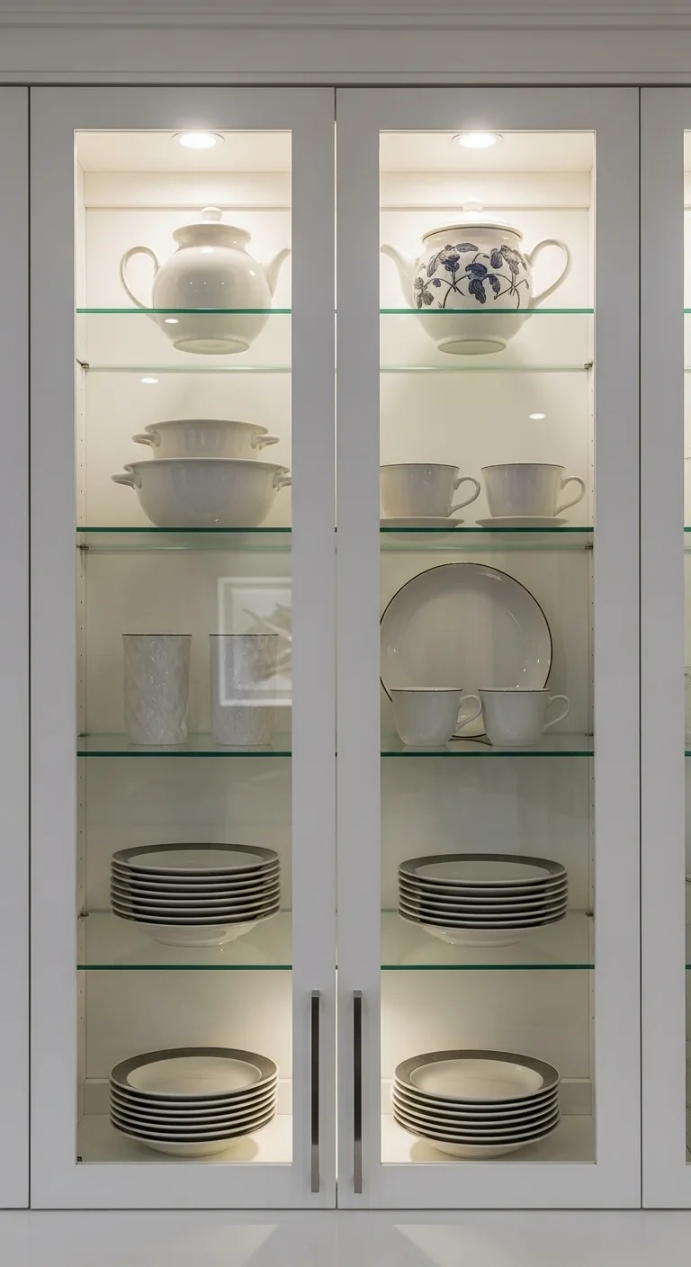 Glass-Front Luxury Cabinets for Elegant Displays