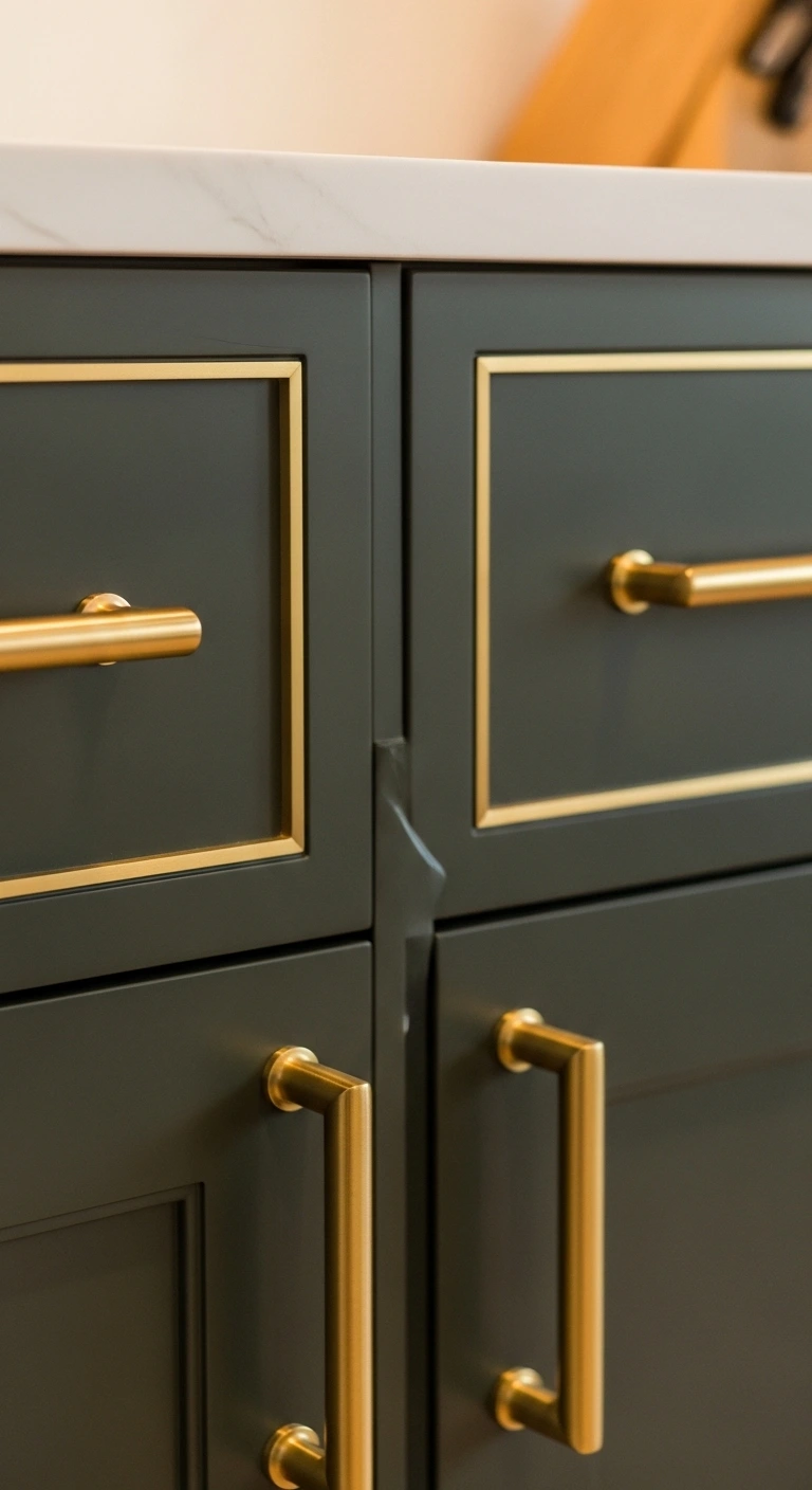 Gold Accent Cabinets for Soft Glamour