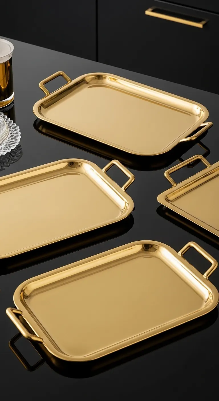 Gold-Plated Serving Trays
